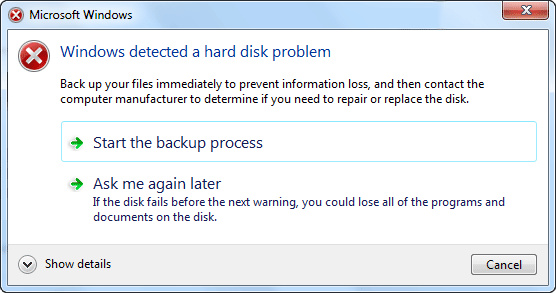 Hard drive crashes after pressing 