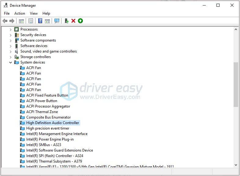 intel dsp high definition audio drivers windows 10