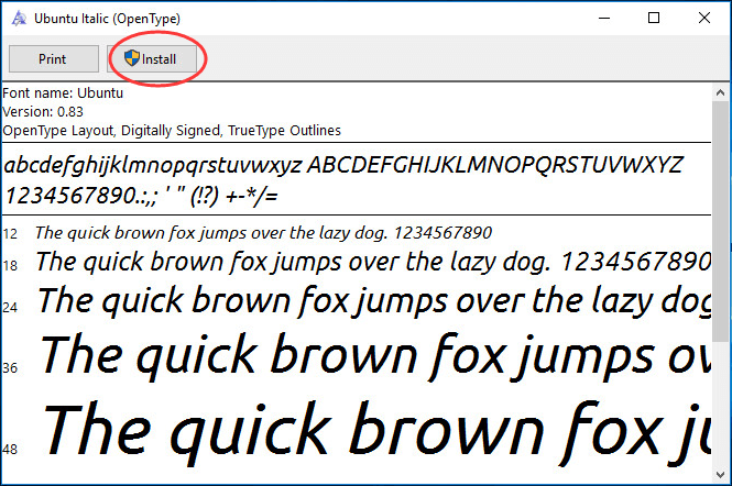 how to download and install a font windows 10