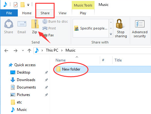 create new zip folder windows 10