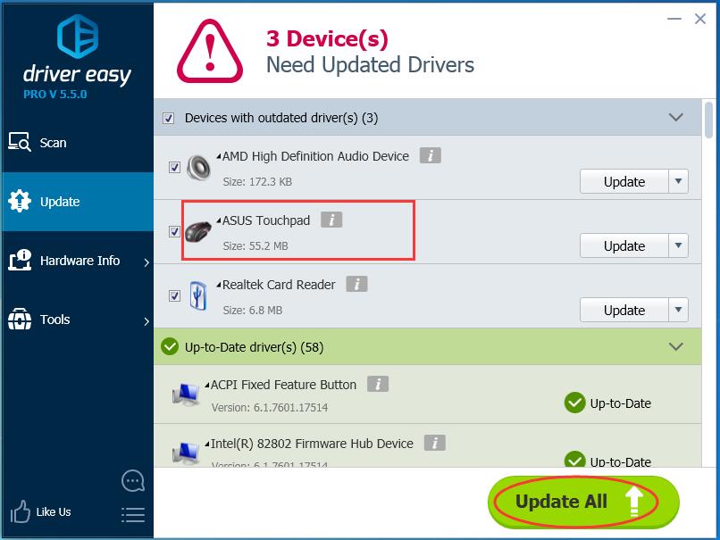 synaptics touchpad driver asus k53e