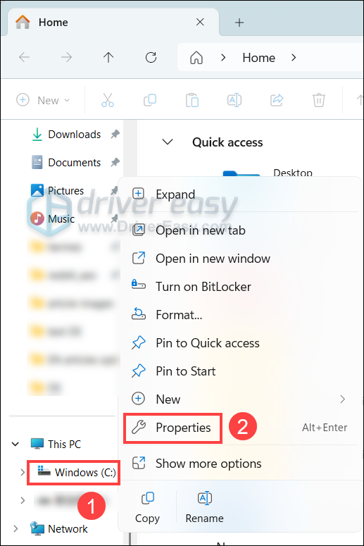 check system driver properties