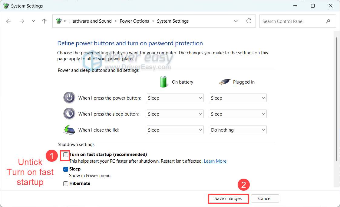 disable fast startup to fix slow boot windows 11