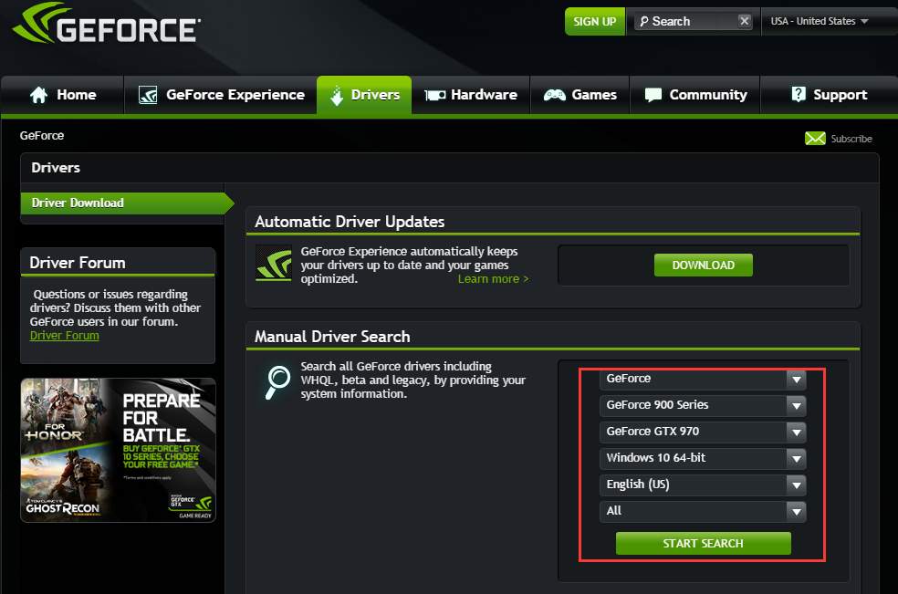 nvidia geforce update drivers