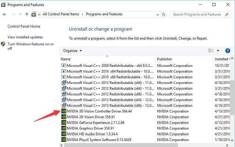 windows 10 uninstall nvidia drivers