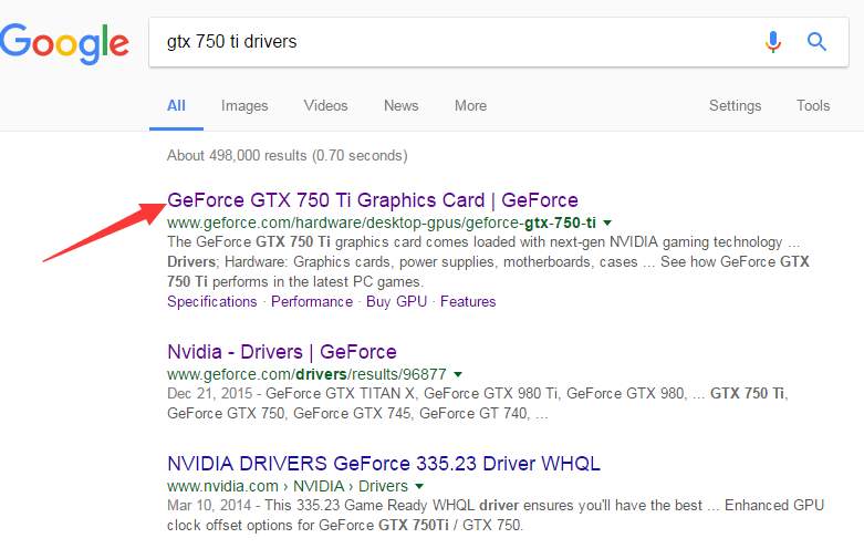 Geforce gtx 750ti discount driver