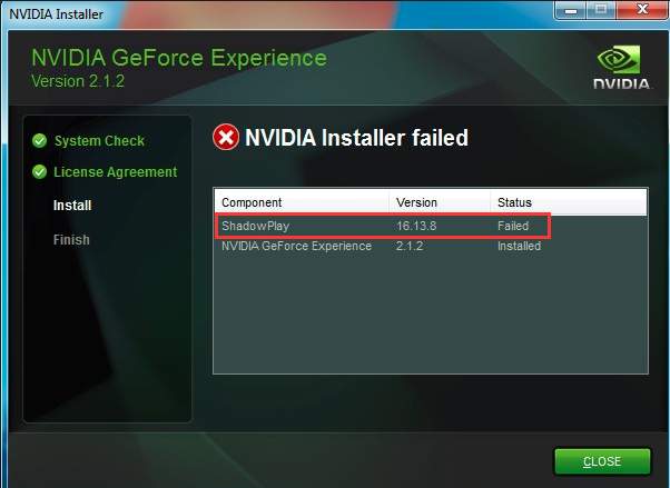 geforce experience not installing