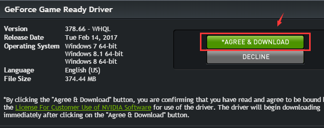 nvidia drivers windows 7 64 bit failed