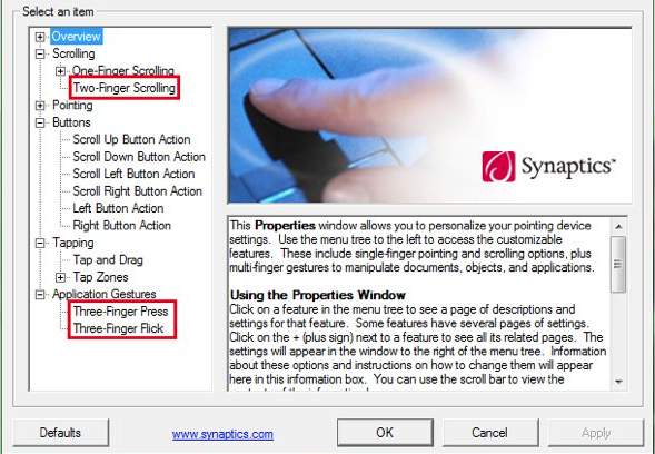 synaptics hid touchpad driver windows 8