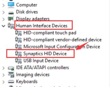 synaptics hid device driver