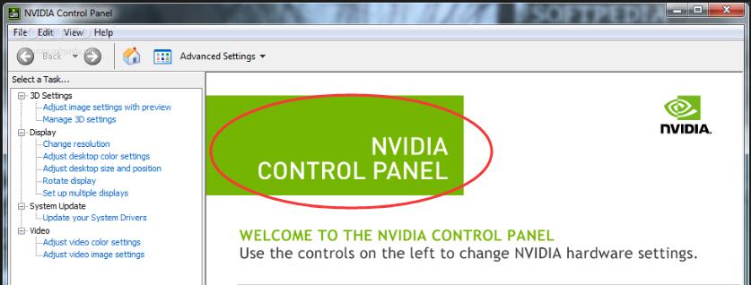 nvidia control panel not found