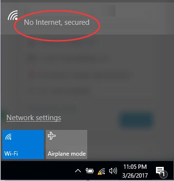 no wifi setting windows 10