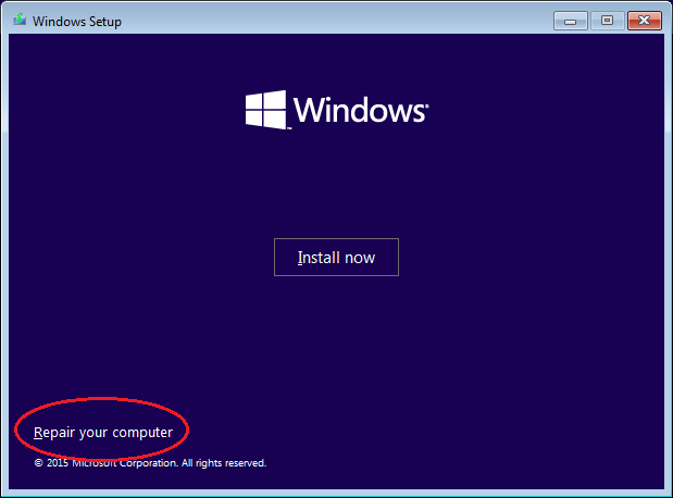 repairing windows 10 from command prompt