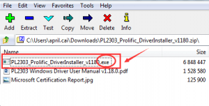 manually install prolific usb to serial driver