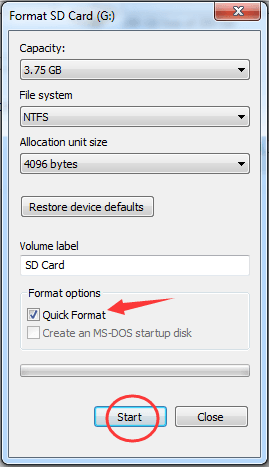 how to format sd card on windows 7