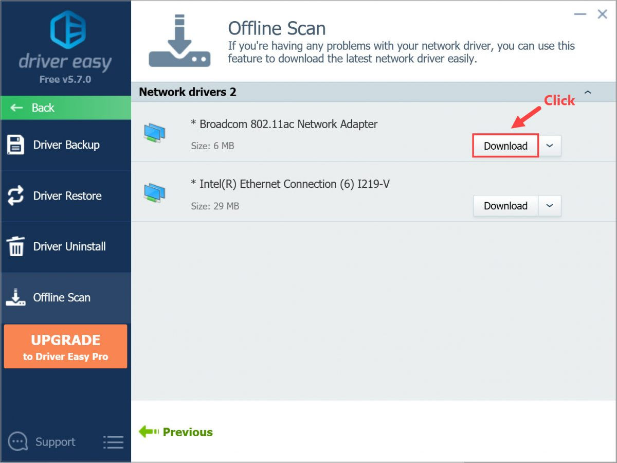 Driver Easy Free offline scan download network driver