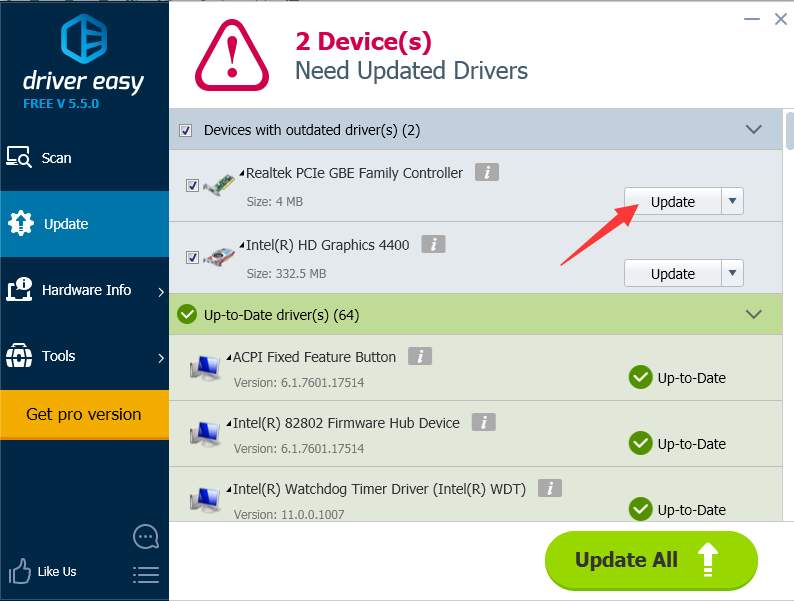 Update Drivers with Free Version Driver Easy