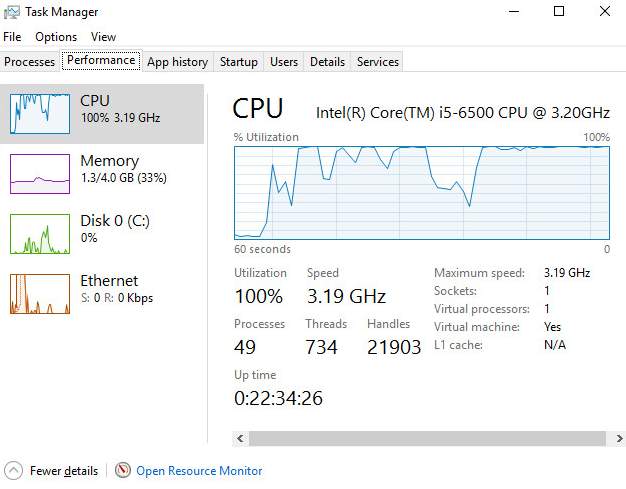 monitor cpu usage windows 10