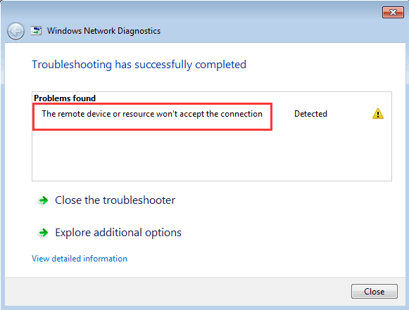 Solved The Remote Device Or Resource Won T Accept The Connection