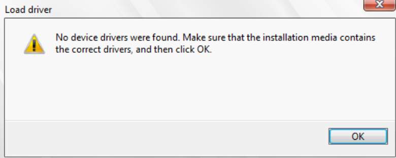 Windows 7-Installationslösungstreiber nicht gefunden