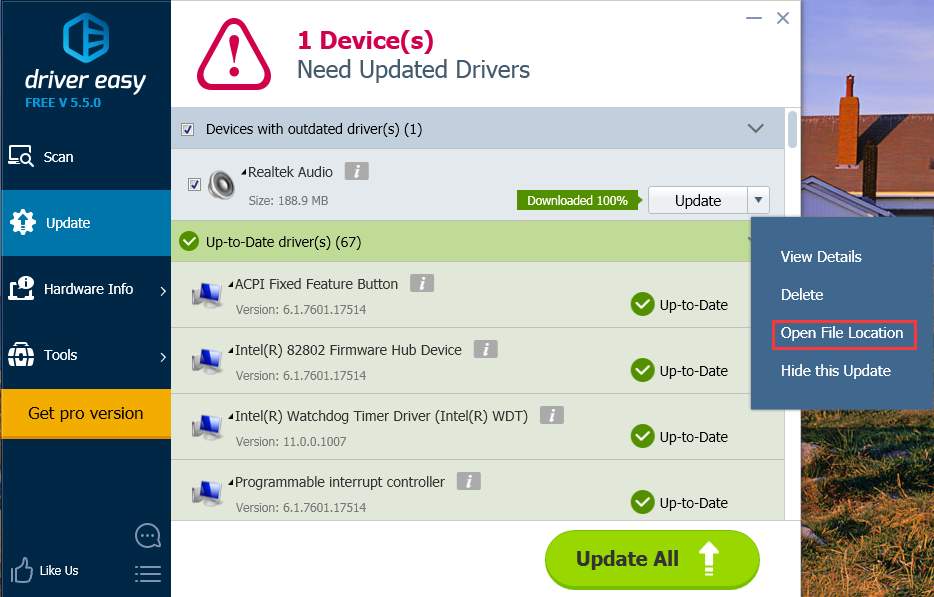 driver easy manual install