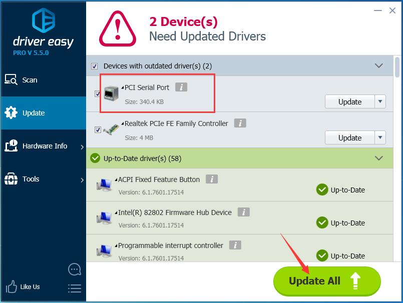 drivers for a pci serial port windows 7