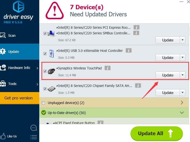 synaptics clickpad driver windows 10