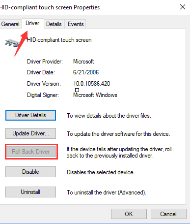 windows 10 touchscreen driver download