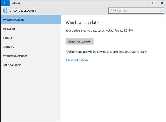 update to windows 10 pro version 1511 freezes