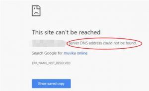 server dns address could not be found
