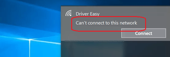 why does windows say cant connect to this network