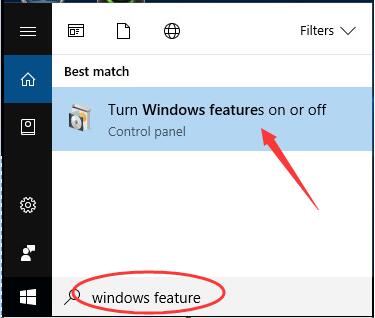 turn windows features on or off not working