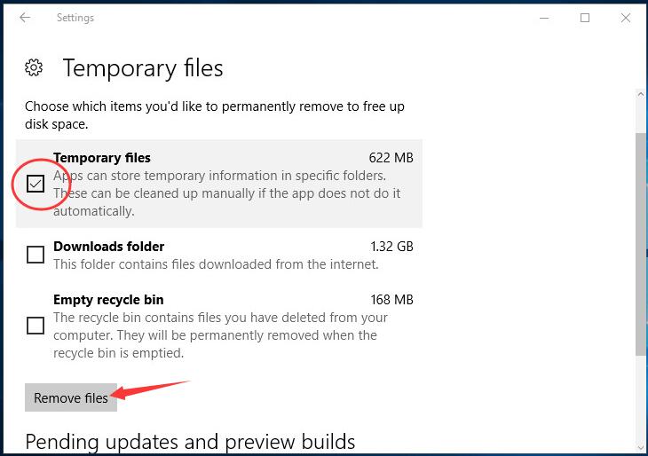 unable to delete temporary files