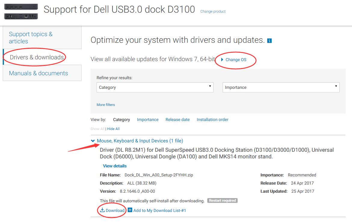 d3100 dell docking station drivers