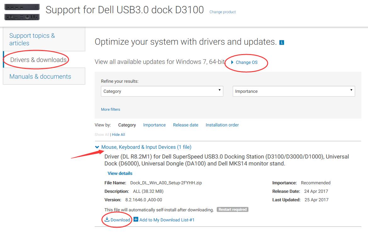 dell d3000 docking station drivers windows 10