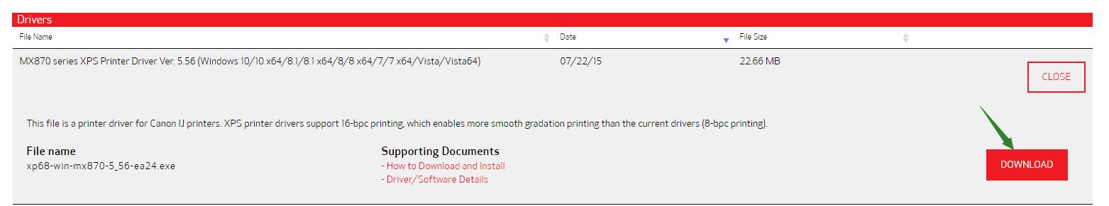 mx870 canon drivers