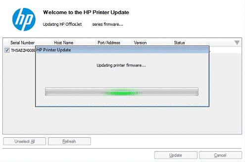 change printer status to online hp