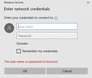 Enter network credentials windows 10 что делать