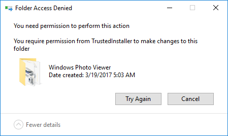 error de Windows más efectivo necesita permiso con los administradores