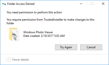 windows need permission from myself