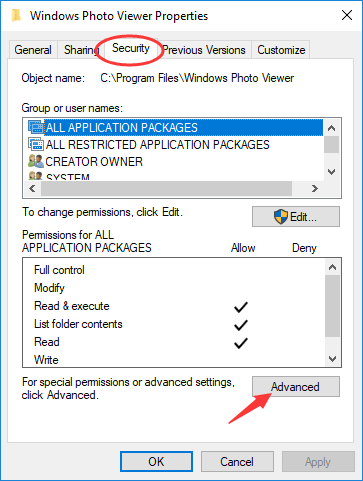 cannot change permissions windows 10