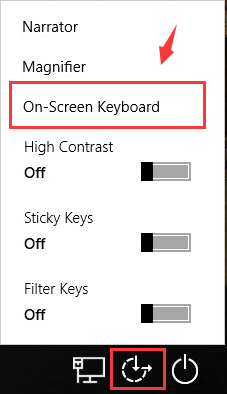 windows 10 lock screen on screen keyboard not working