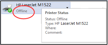 printer error offline problem