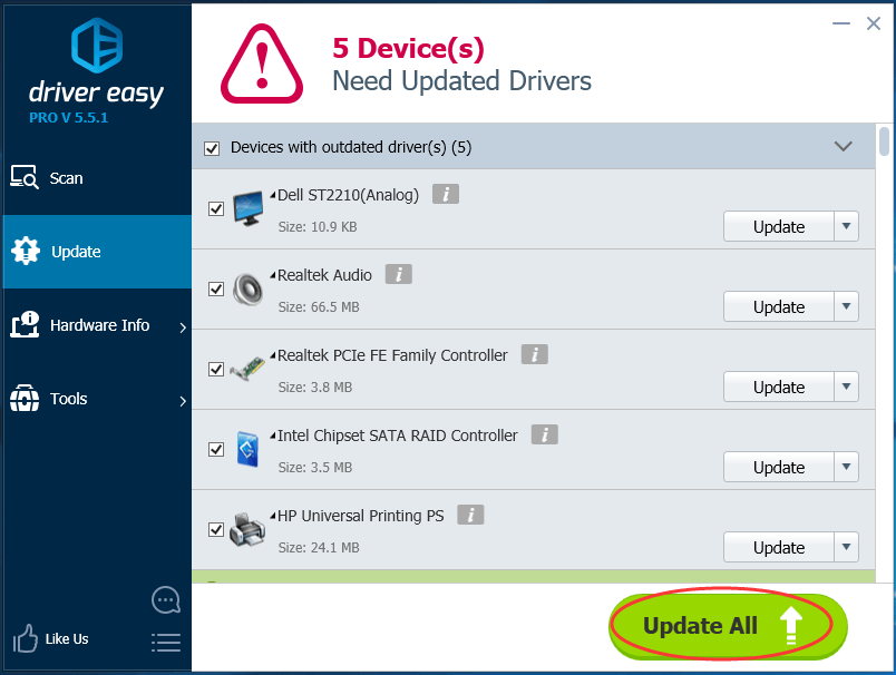 universal dell printer drivers for windows 7