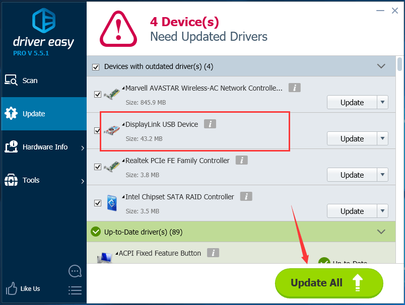 hp displaylink driver