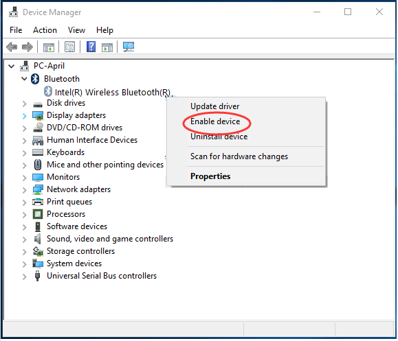 intel driver bluetooth windows 10