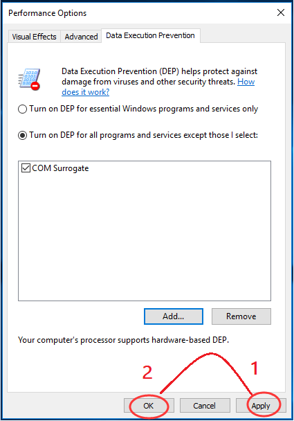 com surrogate error windows 10 64 bit