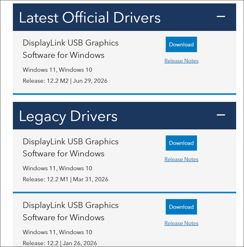 download displaylink driver from official displaylink website
