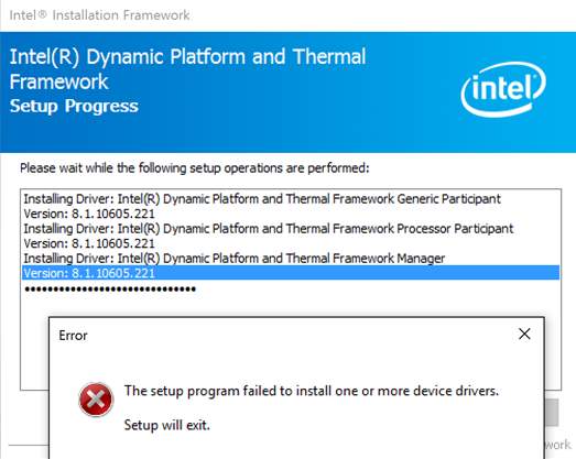 intel dynamic platform and thermal framework manager driver