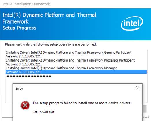 intel dynamic platform and thermal framework code 31